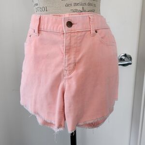 pink corduroy cutoff shorts